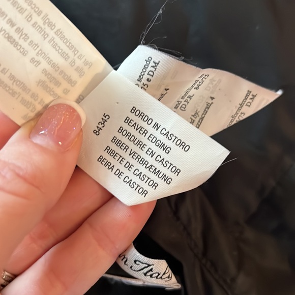 Voyage by Marina Rinaldi Goose Down and Real Beaver Fur Reversible Black Jacket - Picture 7 of 16